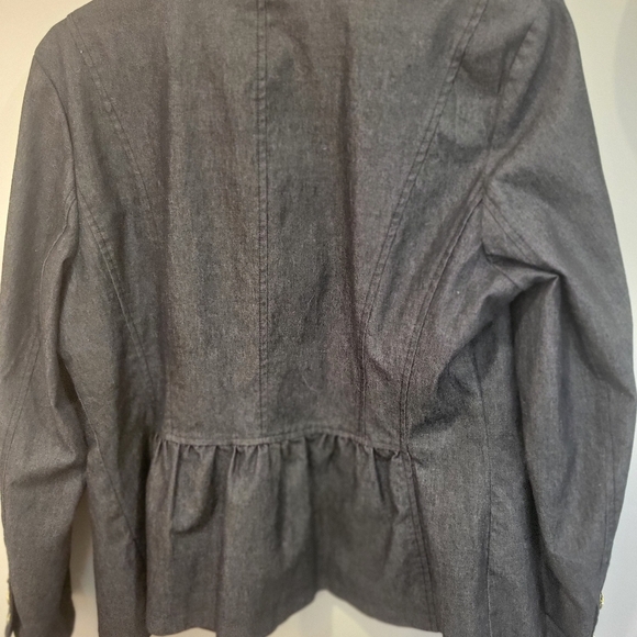 Linia By Louis Dell Olia Denim Casual Jacket Brass Buttons Lined Medium - Picture 8 of 14